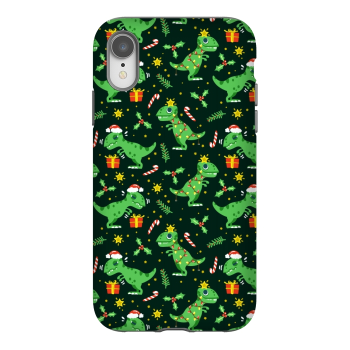 iPhone Xr StrongFit DINO CHRISTMAS LOVE by MALLIKA