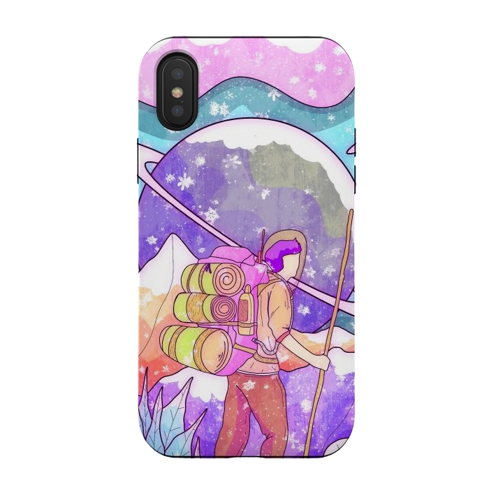 iPhone Xs / X StrongFit The winter space pilgrim by Steve Wade (Swade)