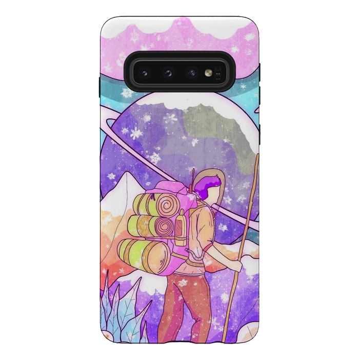 Galaxy S10 StrongFit The winter space pilgrim by Steve Wade (Swade)