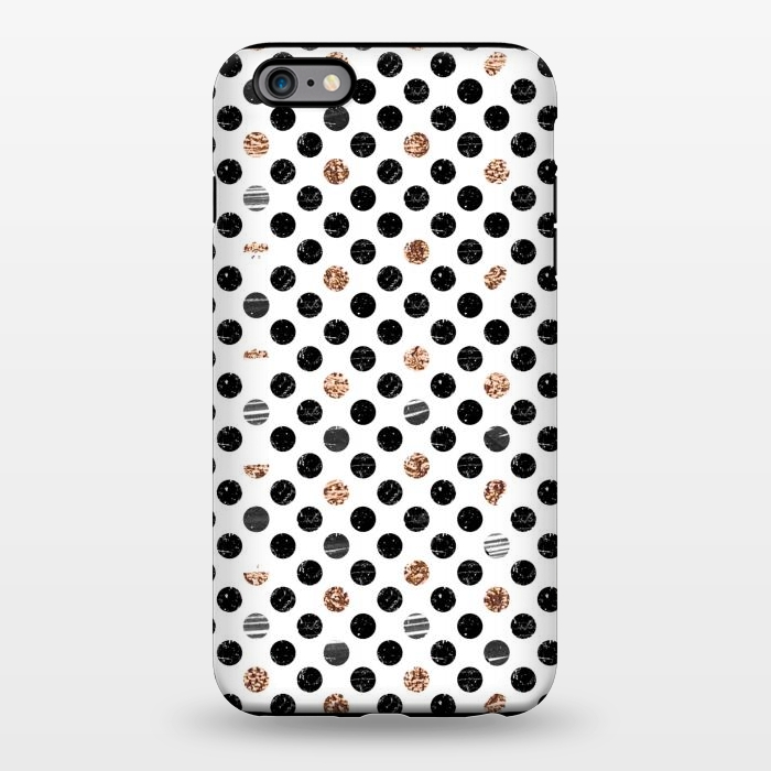 iPhone 6/6s plus StrongFit Ink and gold glitter polka dots by Oana 