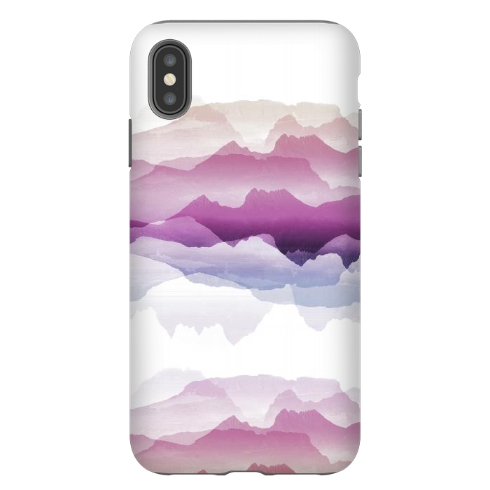 iPhone Xs Max StrongFit Pink blue gradient mountain landscape by Oana 