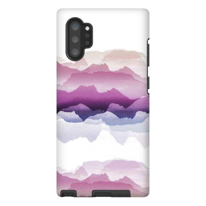 Galaxy Note 10 plus StrongFit Pink blue gradient mountain landscape by Oana 