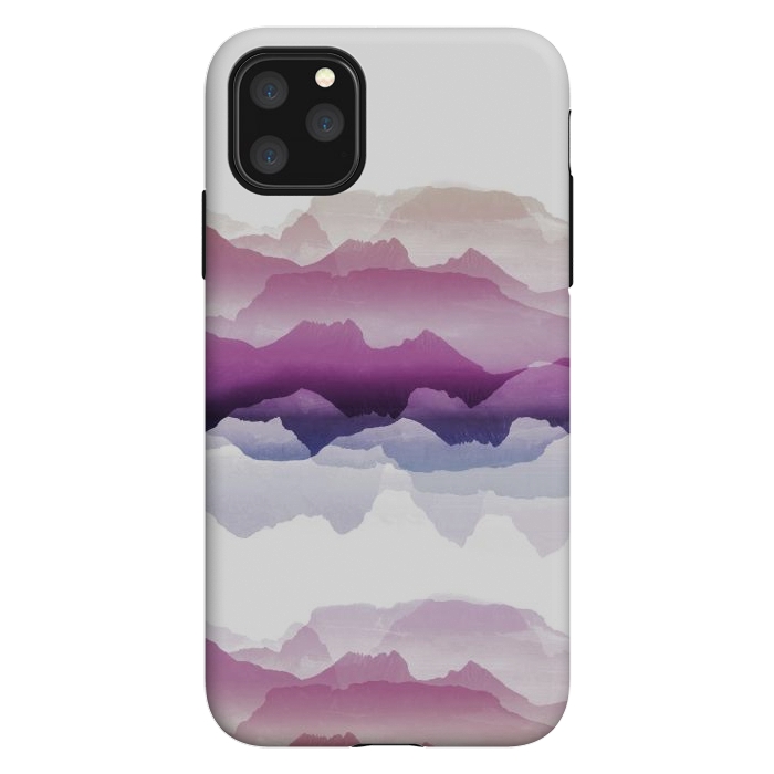 iPhone 11 Pro Max StrongFit Pink blue gradient mountain landscape by Oana 
