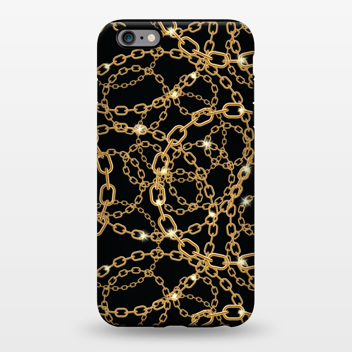 iPhone 6/6s plus StrongFit GOLDEN BLACK CHAIN PATTERN by MALLIKA