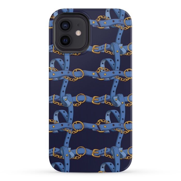 iPhone 12 mini StrongFit blue chain love by MALLIKA