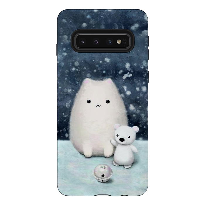 Galaxy S10 StrongFit Winter cat by Laura Nagel