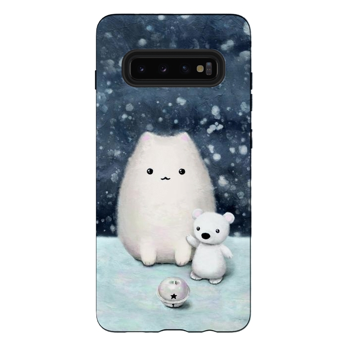 Galaxy S10 plus StrongFit Winter cat by Laura Nagel