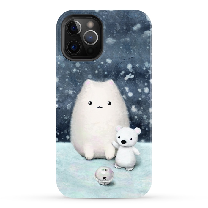 iPhone 12 Pro StrongFit Winter cat by Laura Nagel