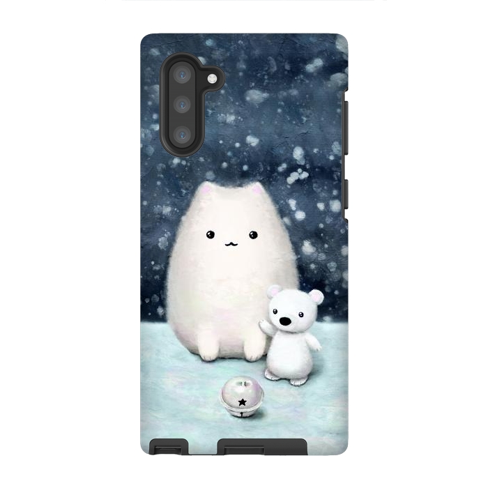 Galaxy Note 10 StrongFit Winter cat by Laura Nagel