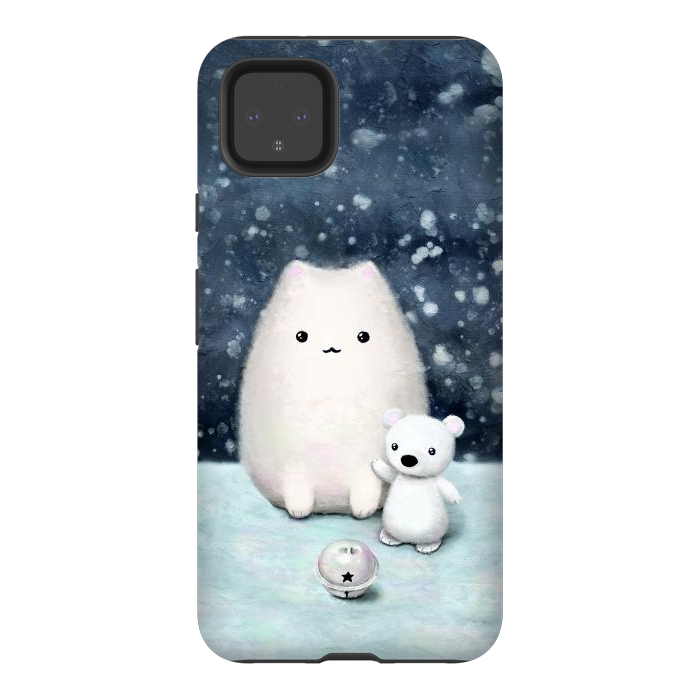 Pixel 4XL StrongFit Winter cat by Laura Nagel