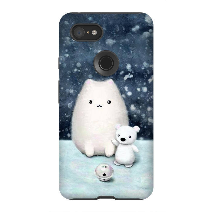 Pixel 3XL StrongFit Winter cat by Laura Nagel
