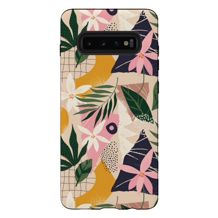Galaxy S10 plus StrongFit tropical love leaves 2 by MALLIKA