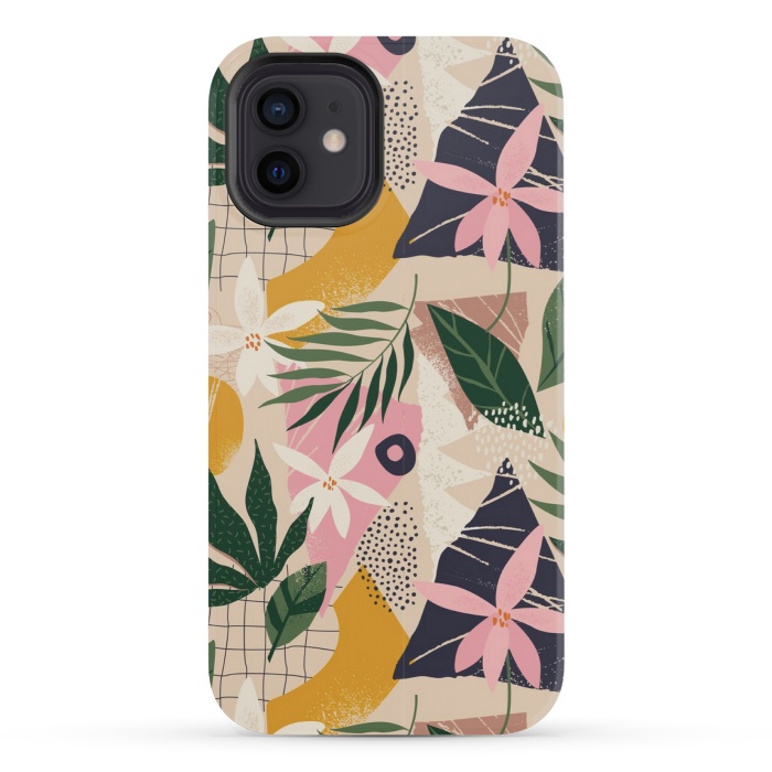 iPhone 12 mini StrongFit tropical love leaves 2 by MALLIKA