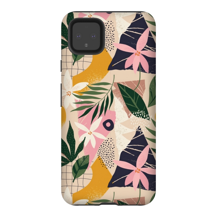Pixel 4XL StrongFit tropical love leaves 2 by MALLIKA