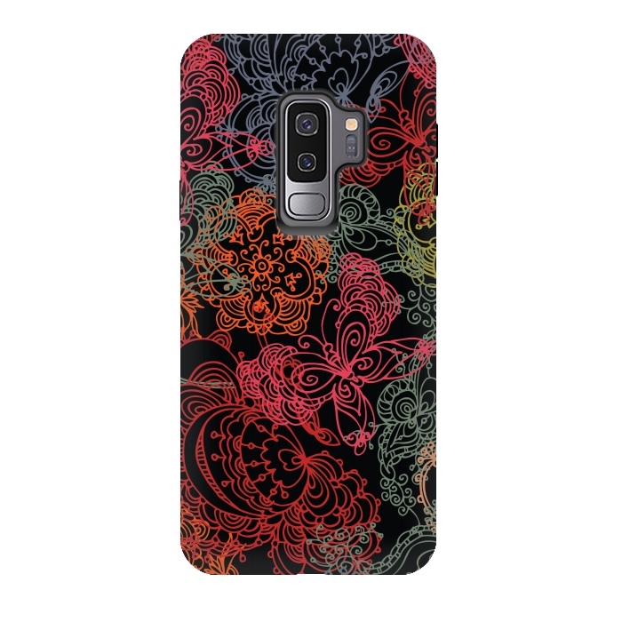 Galaxy S9 plus StrongFit pretty butterfly pattern by MALLIKA