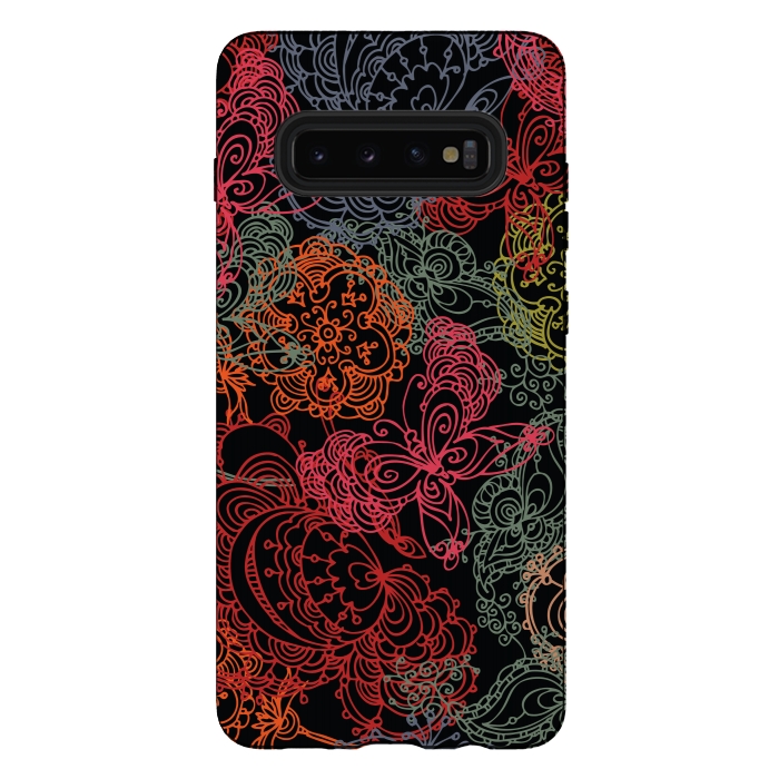 Galaxy S10 plus StrongFit pretty butterfly pattern by MALLIKA