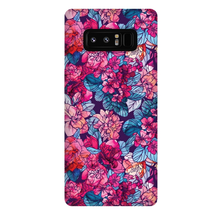 Galaxy Note 8 StrongFit pink floral pattern 6 by MALLIKA