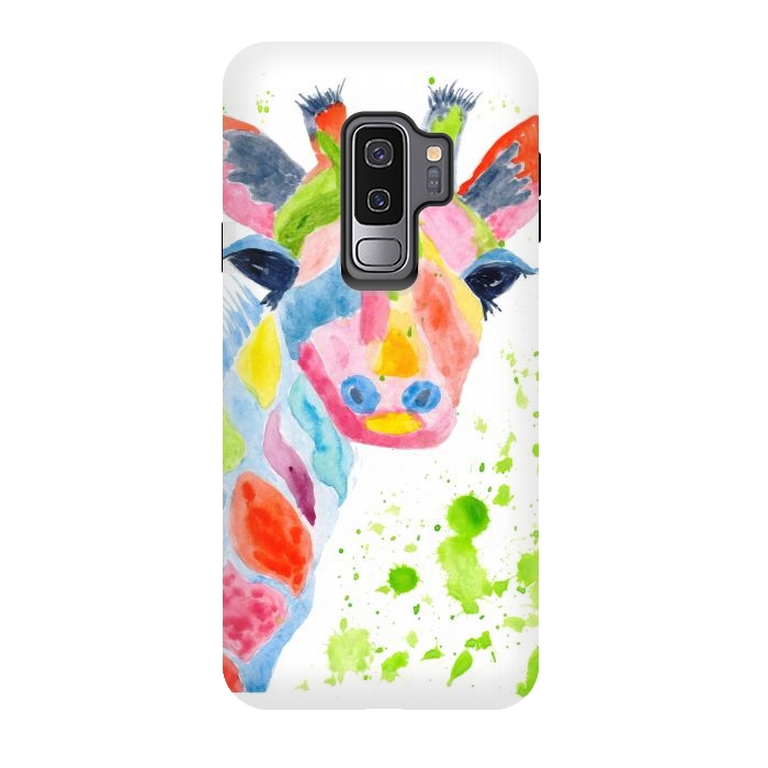 Galaxy S9 plus StrongFit Giraffe watercolor  by ArtKingdom7