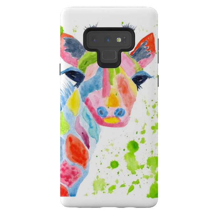 Galaxy Note 9 StrongFit Giraffe watercolor  by ArtKingdom7