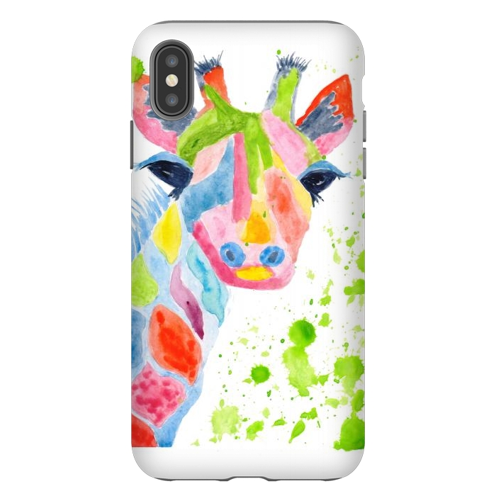 iPhone Xs Max StrongFit Giraffe watercolor  by ArtKingdom7