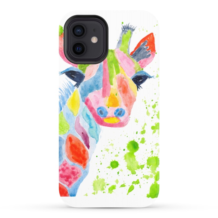 iPhone 12 StrongFit Giraffe watercolor  by ArtKingdom7