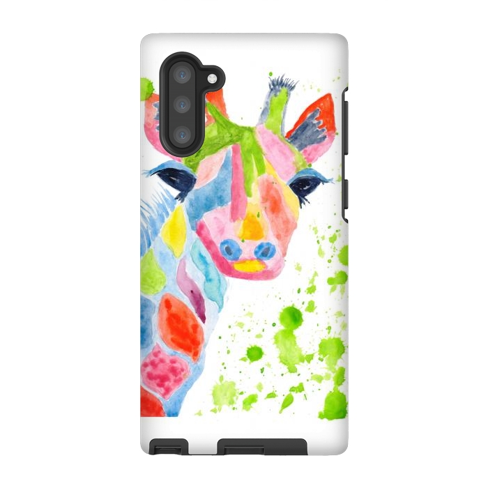 Galaxy Note 10 StrongFit Giraffe watercolor  by ArtKingdom7