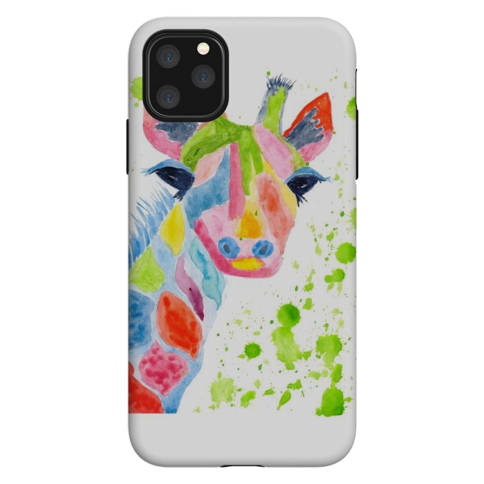 iPhone 11 Pro Max StrongFit Giraffe watercolor  by ArtKingdom7
