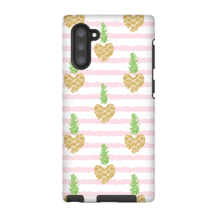 Galaxy Note 10 StrongFit heart pineapple glitter by MALLIKA