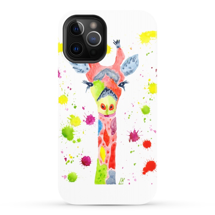 iPhone 12 Pro StrongFit Giraffe watercolor 2 by ArtKingdom7
