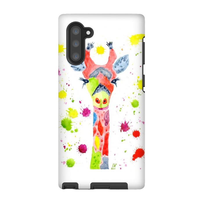 Galaxy Note 10 StrongFit Giraffe watercolor 2 by ArtKingdom7