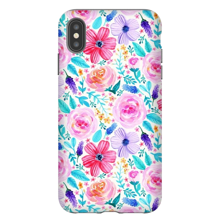 iPhone Xs Max StrongFit Bold Blooms - Cool Colours by Tangerine-Tane