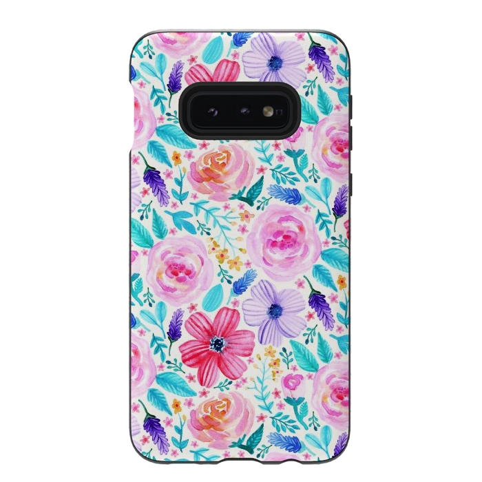 Galaxy S10e StrongFit Bold Blooms - Cool Colours by Tangerine-Tane