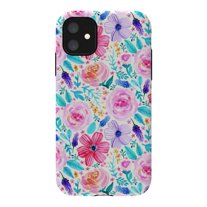 iPhone 11 StrongFit Bold Blooms - Cool Colours by Tangerine-Tane