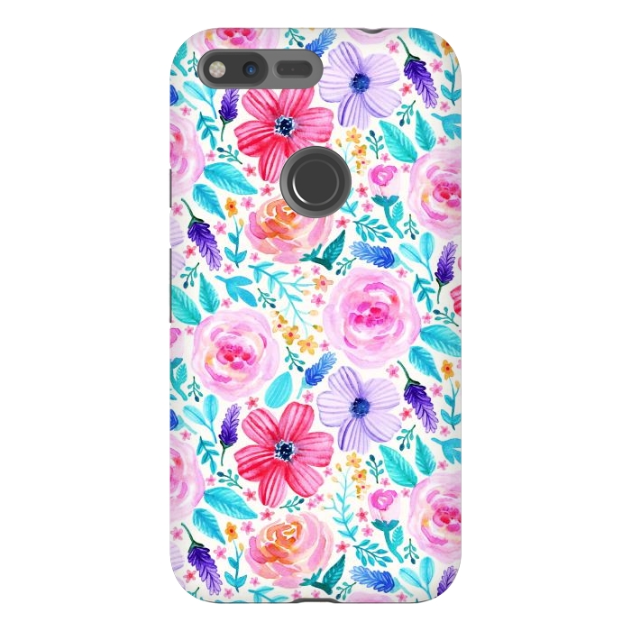 Pixel XL StrongFit Bold Blooms - Cool Colours by Tangerine-Tane