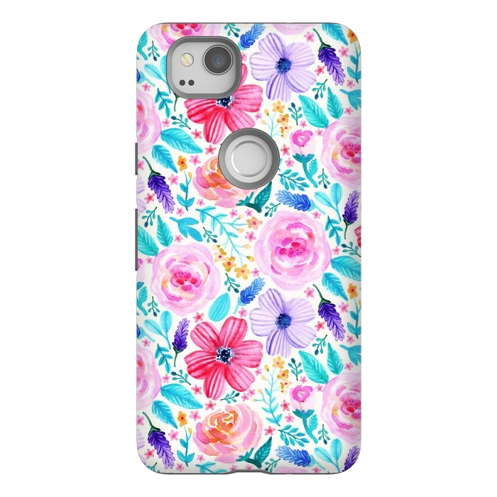 Pixel 2 StrongFit Bold Blooms - Cool Colours by Tangerine-Tane