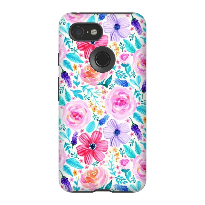 Pixel 3 StrongFit Bold Blooms - Cool Colours by Tangerine-Tane