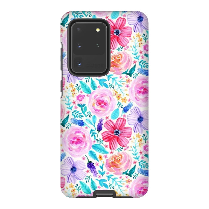 Galaxy S20 Ultra StrongFit Bold Blooms - Cool Colours by Tangerine-Tane