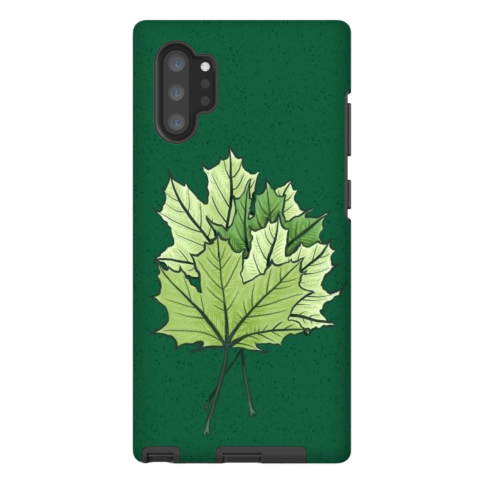 Galaxy Note 10 plus StrongFit Green Maple Leaves In Spring by Boriana Giormova