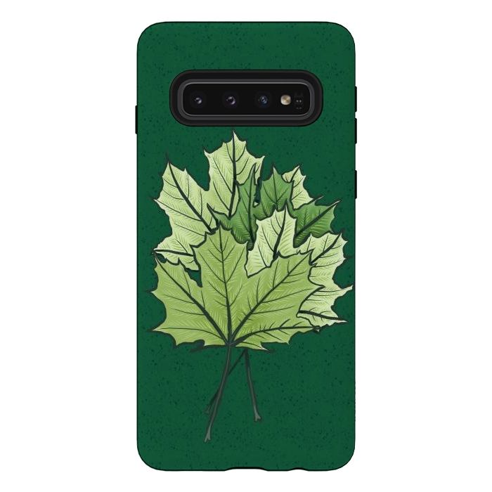 Galaxy S10 StrongFit Green Maple Leaves In Spring by Boriana Giormova