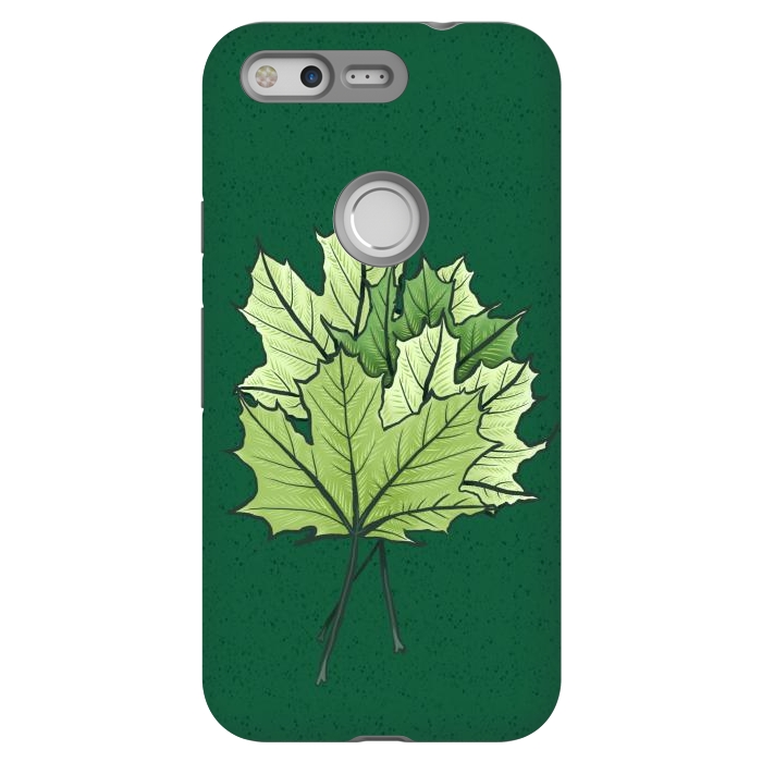 Pixel StrongFit Green Maple Leaves In Spring by Boriana Giormova