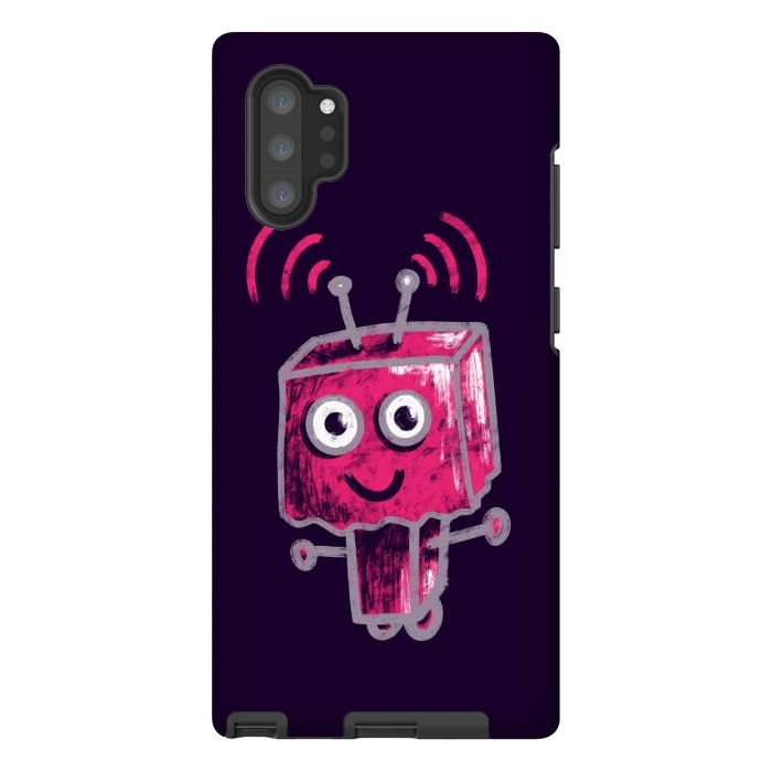 Galaxy Note 10 plus StrongFit Cute Pink Robot With Paper Bag Head Kids by Boriana Giormova