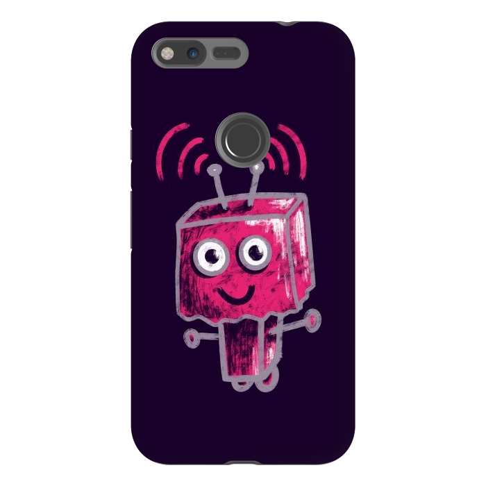 Pixel XL StrongFit Cute Pink Robot With Paper Bag Head Kids by Boriana Giormova