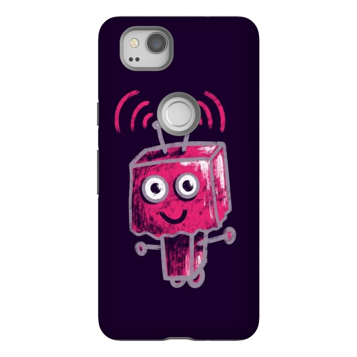 Pixel 2 StrongFit Cute Pink Robot With Paper Bag Head Kids by Boriana Giormova