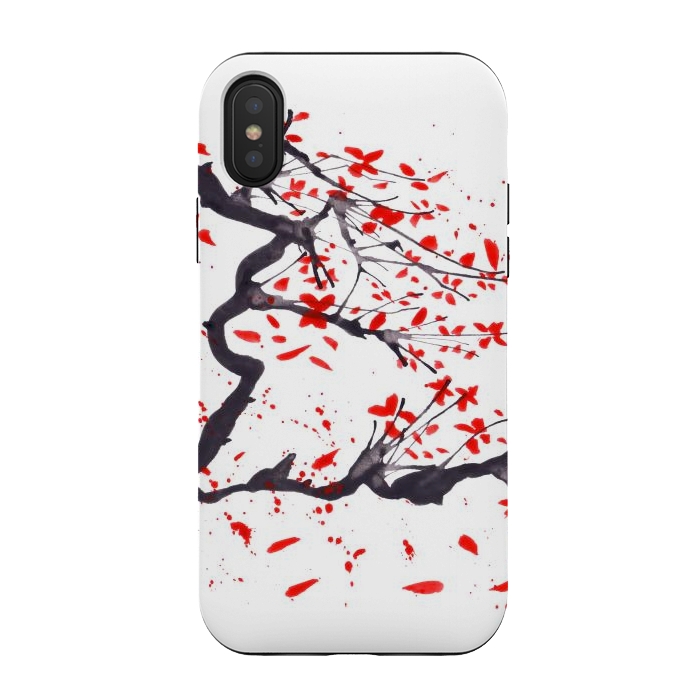 iPhone Xs / X StrongFit Cherry tree flowers watercolor by ArtKingdom7