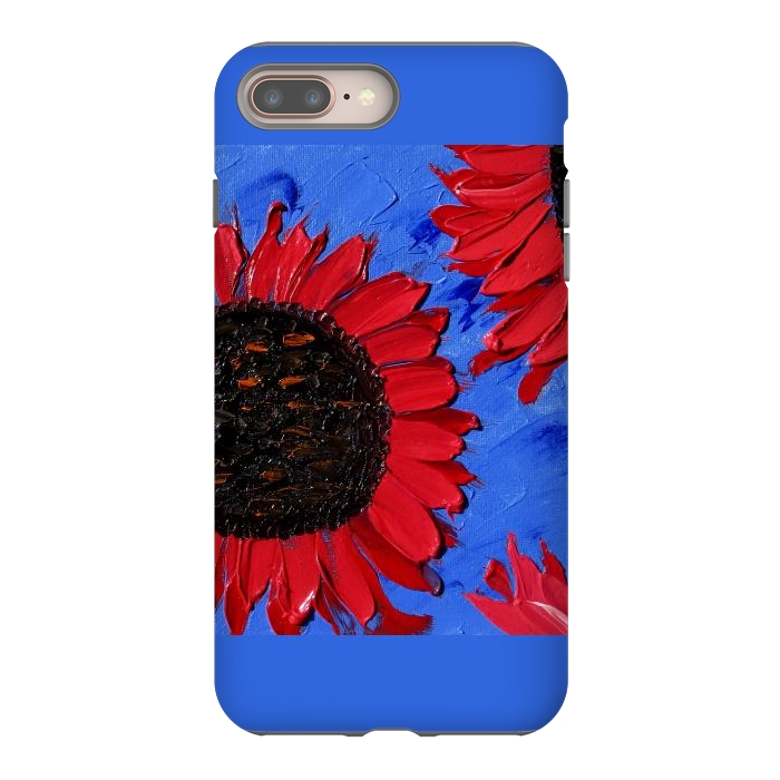 iPhone 7 plus StrongFit Red sunflowers art by ArtKingdom7