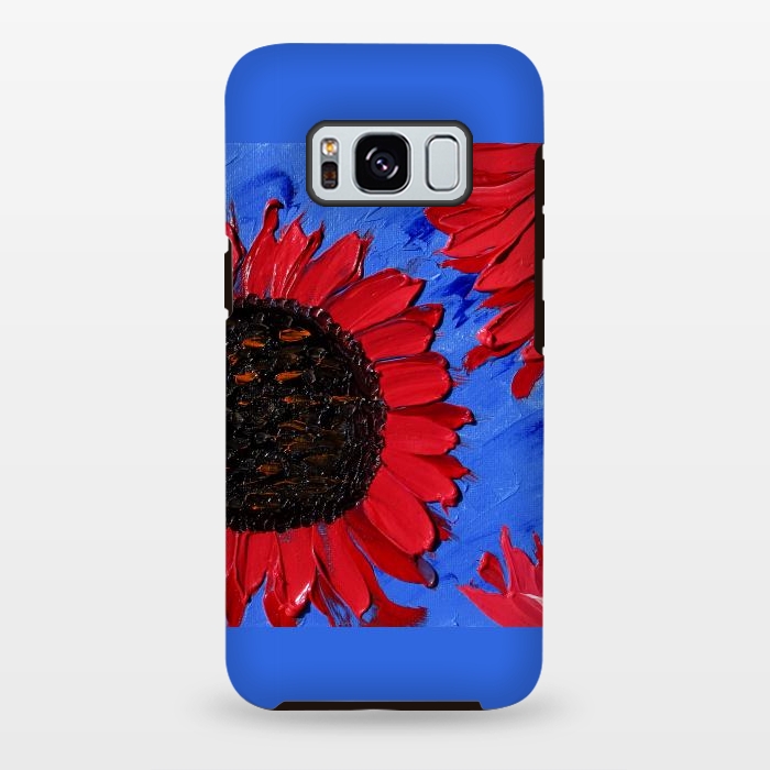 Galaxy S8 plus StrongFit Red sunflowers art by ArtKingdom7