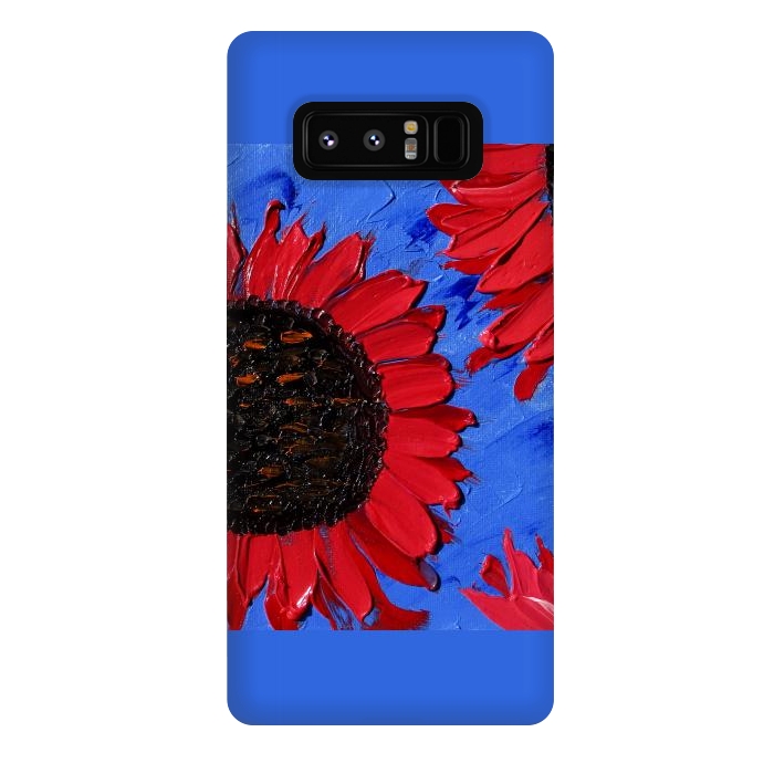 Galaxy Note 8 StrongFit Red sunflowers art by ArtKingdom7