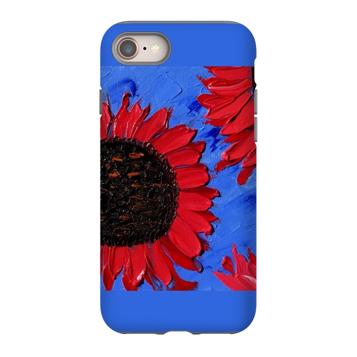 iPhone 8 StrongFit Red sunflowers art by ArtKingdom7