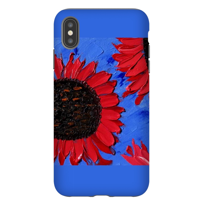 iPhone Xs Max StrongFit Red sunflowers art by ArtKingdom7