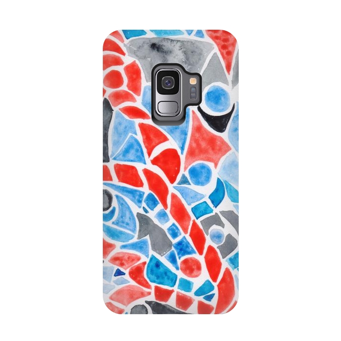 Galaxy S9 StrongFit Watercolor mosaic  by ArtKingdom7